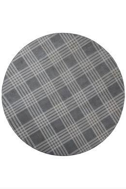 Round Plaid Designer Rug